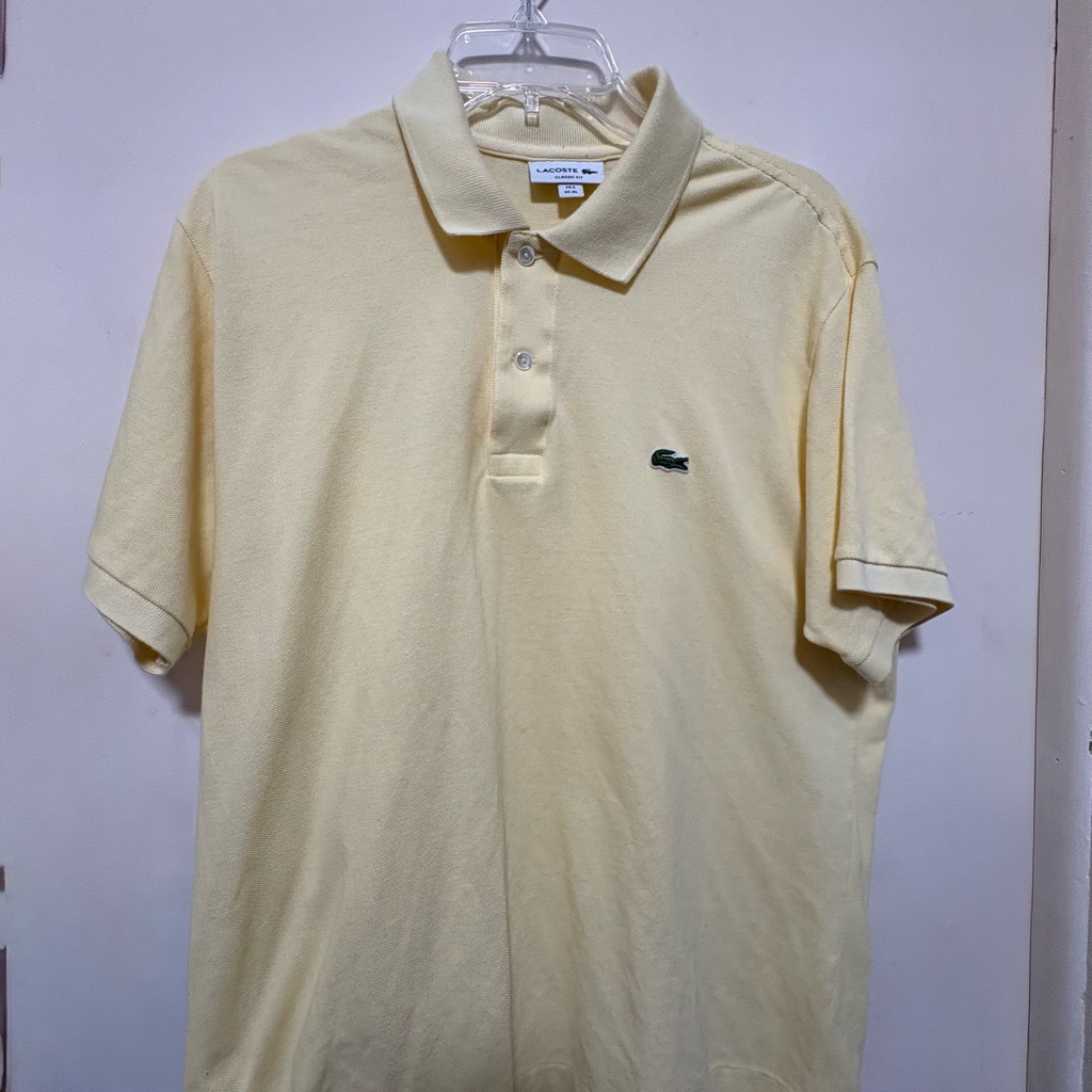 Lacoste Mens Light Yellow Polo Shirt Size Large